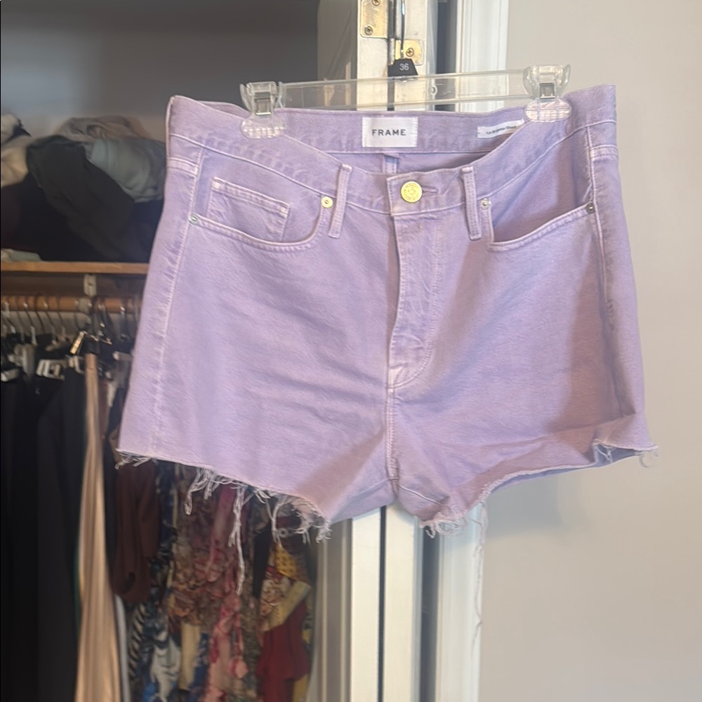 Frame Denim Purple Jean Shorts Cut-Off Style